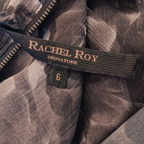 Rachel Roy Sheer and Solid Camo Rose Dress . Mixed Media.Witchy.Cottagegoth - Picture 8 of 12